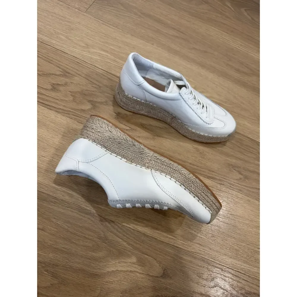 Dolce Vita Jaja White Leather Platform Espadrille Sneakers Casual Slip-Ons 9.5